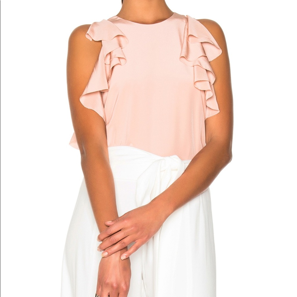 Alexis Lachlan Ruffle Sleeve Silk Blouse